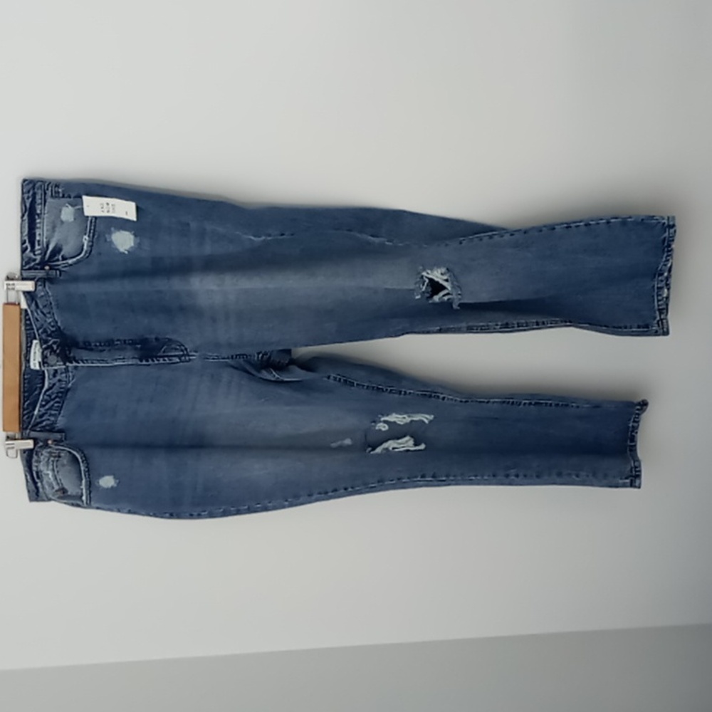 And Now This Jeans Size 26W NEW Distressed Blue Ultra High Rise Slim Straight
